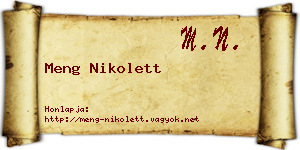 Meng Nikolett névjegykártya